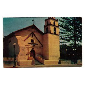Vintage Postcard Mission San Buenaventura Museum Father Serra Ventura Main St
